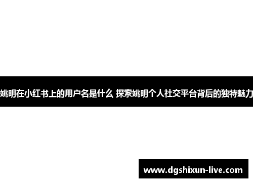 姚明在小红书上的用户名是什么 探索姚明个人社交平台背后的独特魅力